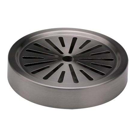 Service Ideas Round Drip Tray, 6" diameter, Stainless Steel, Dark Tungsten DT6BSDT